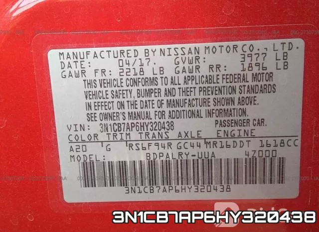 3N1CB7AP6HY320438 фото 10