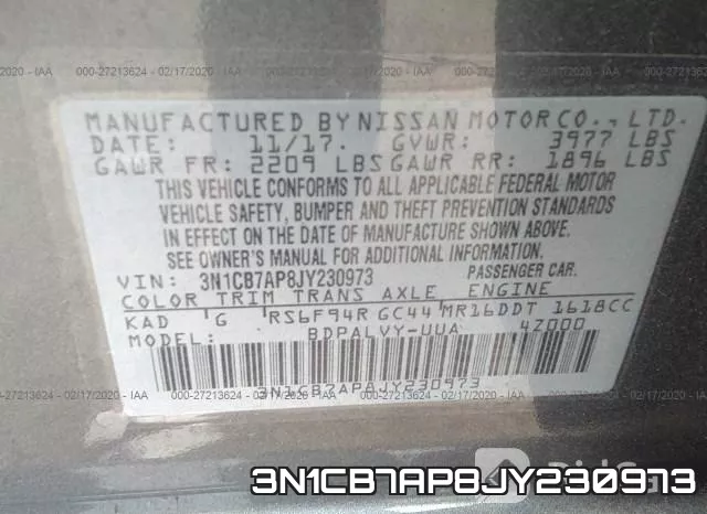 3N1CB7AP8JY230973 фото 10