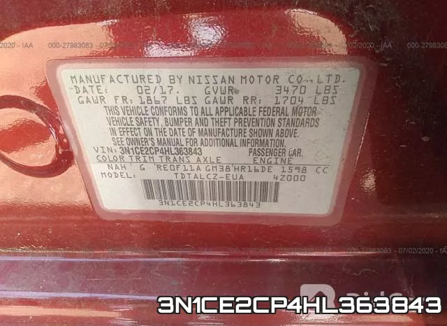 3N1CE2CP4HL363843 фото 10