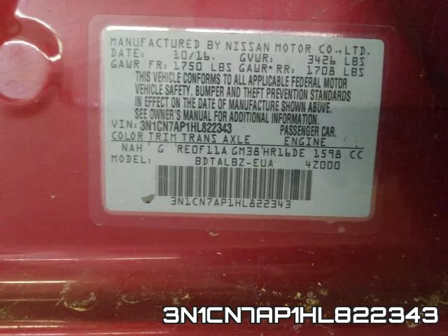 3N1CN7AP1HL822343 фото 2
