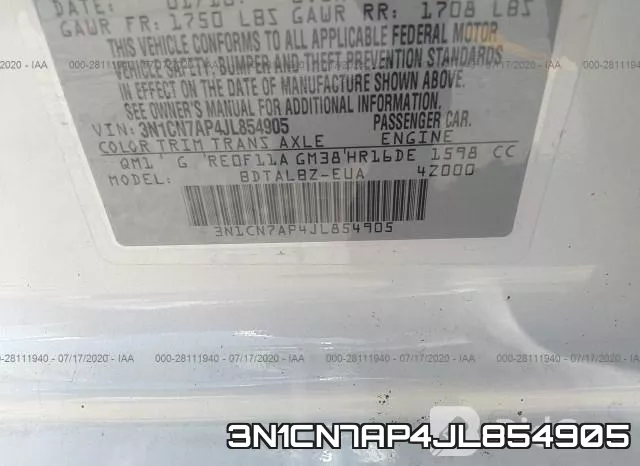 3N1CN7AP4JL854905 фото 10