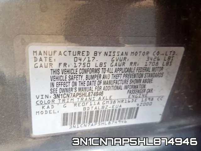 3N1CN7AP5HL874946 фото 2