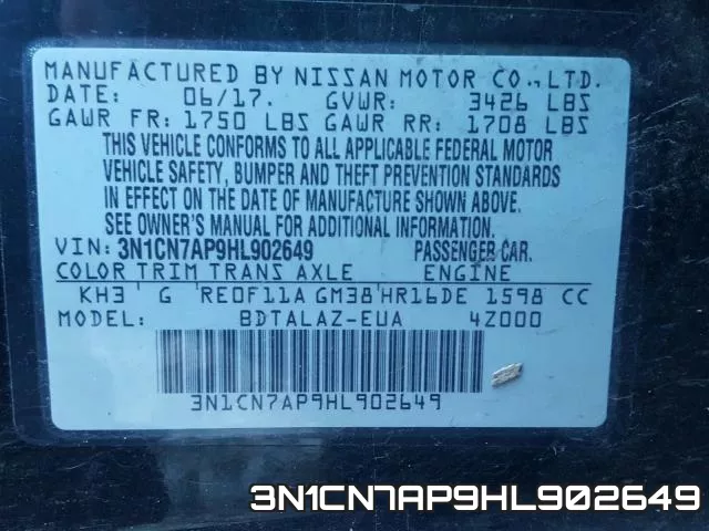 3N1CN7AP9HL902649 фото 2