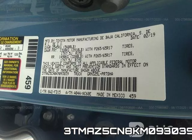 3TMAZ5CN8KM093039 фото 10