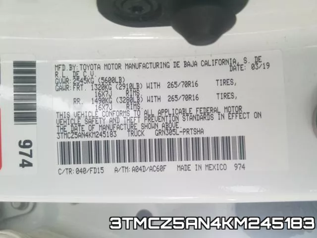 3TMCZ5AN4KM245183 фото 2