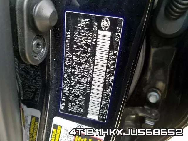 4T1B11HKXJU568652 фото 2