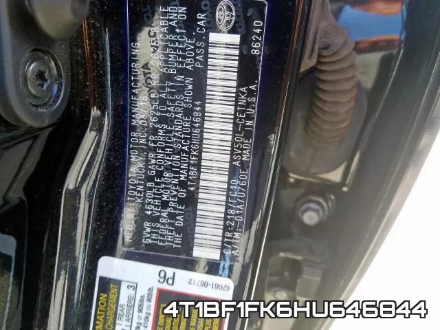 4T1BF1FK6HU646844 фото 2