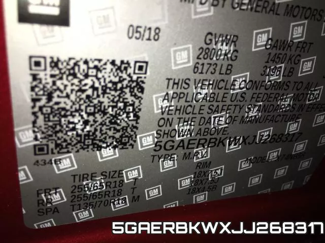 5GAERBKWXJJ268317 фото 2