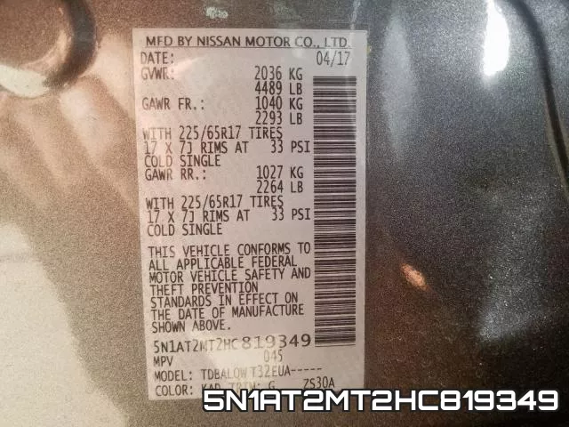 5N1AT2MT2HC819349 фото 2