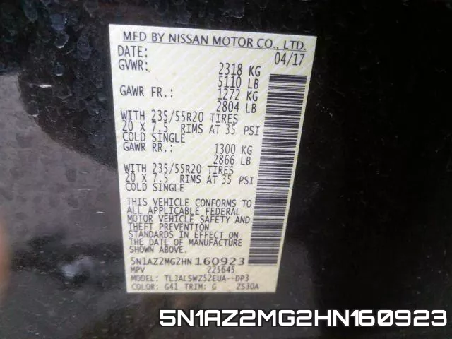 5N1AZ2MG2HN160923 фото 2