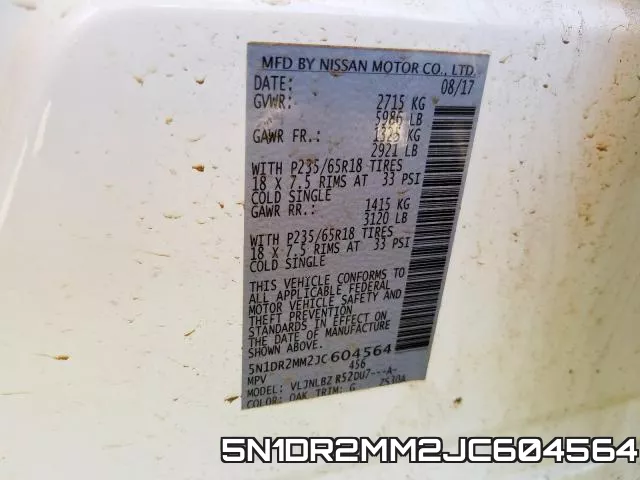 5N1DR2MM2JC604564 фото 2