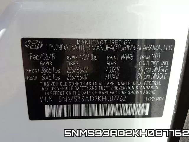 5NMS33AD2KH087762 фото 2
