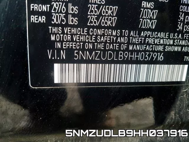 5NMZUDLB9HH037916 фото 2