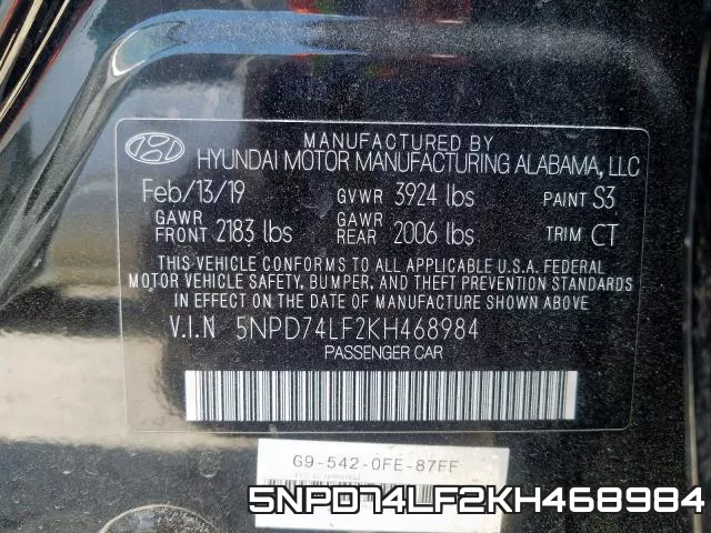 5NPD74LF2KH468984 фото 2