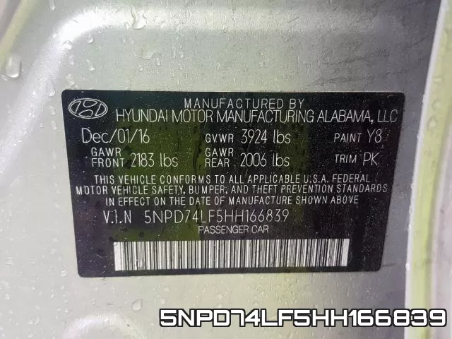 5NPD74LF5HH166839 фото 2