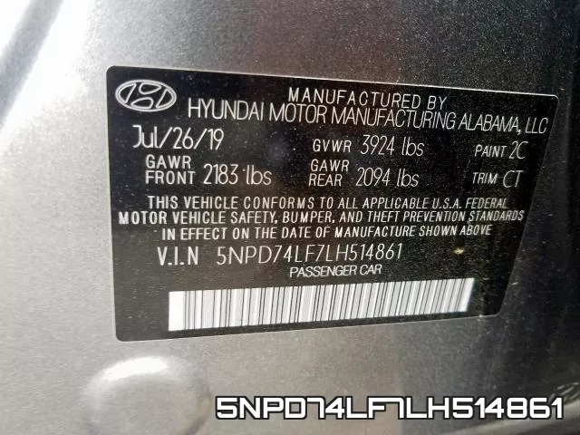5NPD74LF7LH514861 фото 2