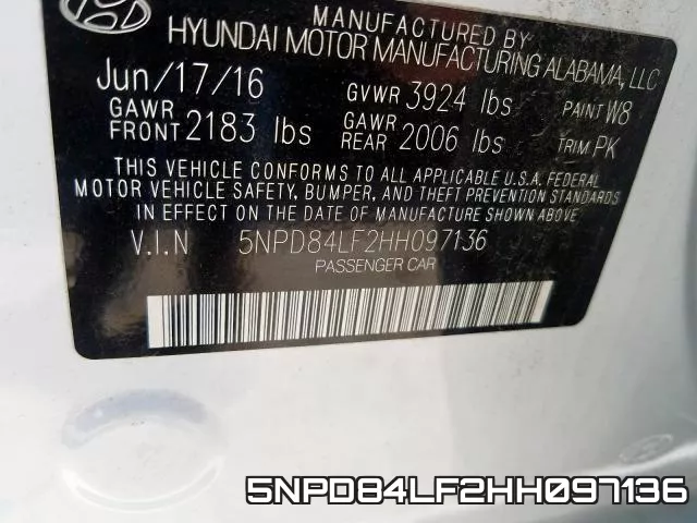 5NPD84LF2HH097136 фото 2