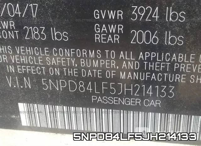 5NPD84LF5JH214133 фото 10
