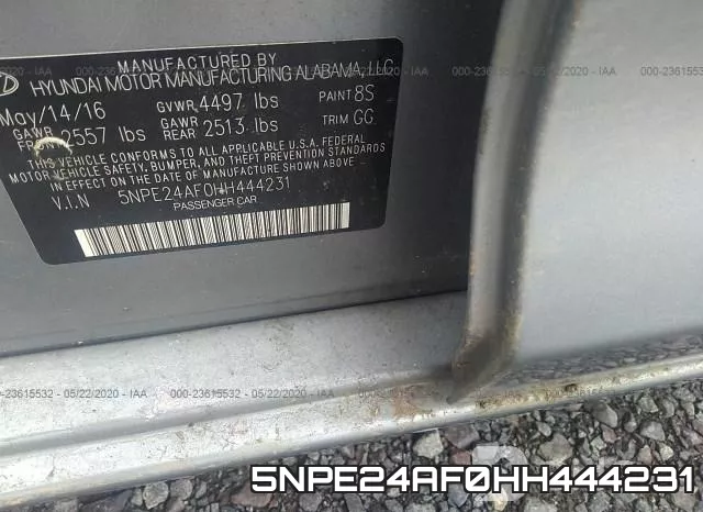 5NPE24AF0HH444231 фото 10