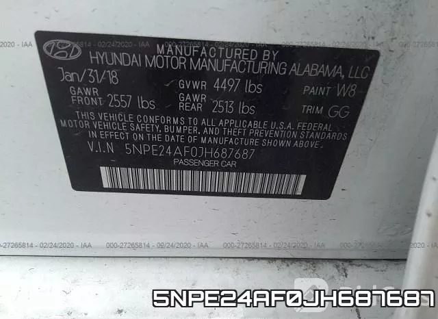 5NPE24AF0JH687687 фото 10