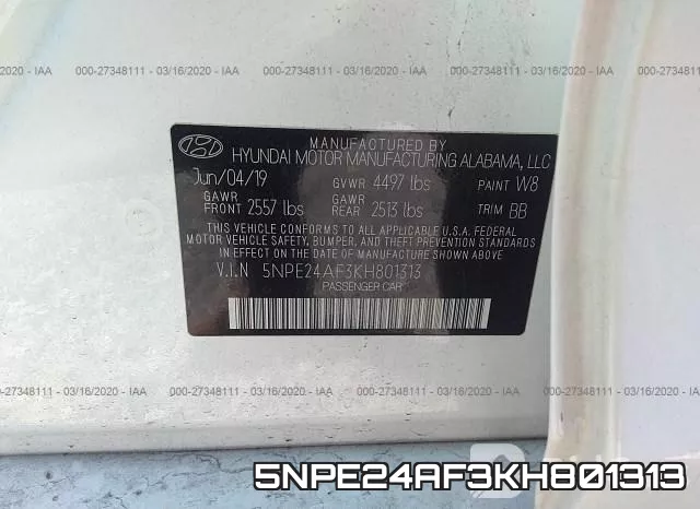 5NPE24AF3KH801313 фото 10