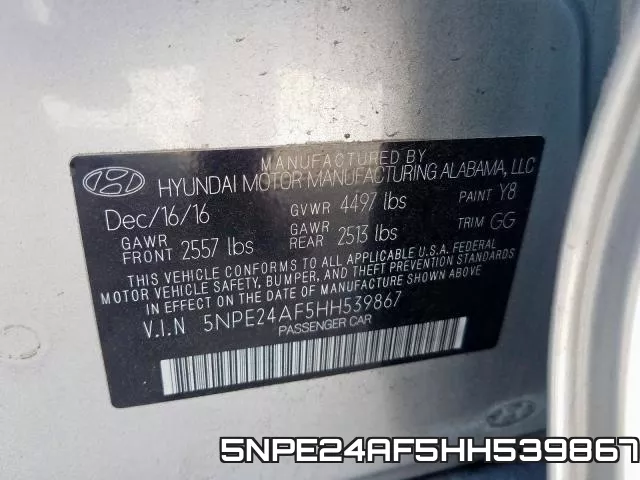 5NPE24AF5HH539867 фото 2