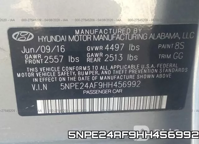 5NPE24AF9HH456992 фото 10