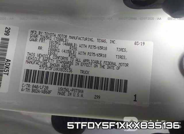 5TFDY5F1XKX835136 фото 10