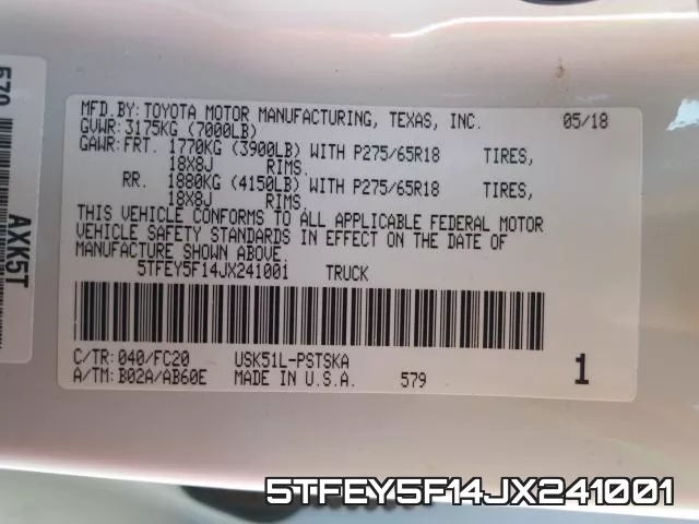 5TFEY5F14JX241001 фото 2