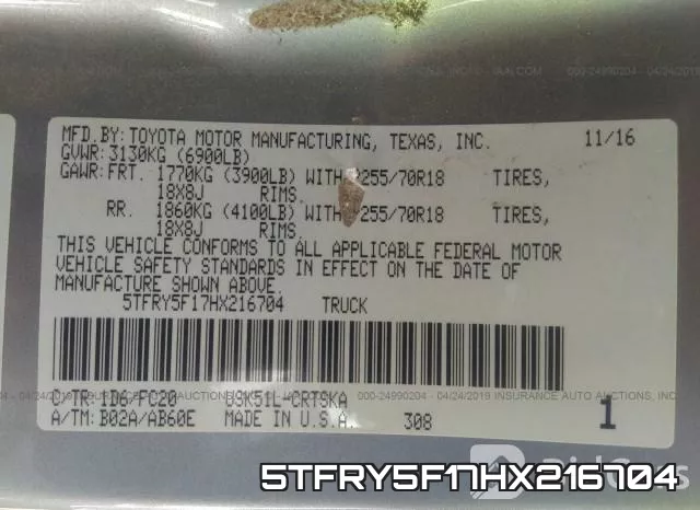 5TFRY5F17HX216704 фото 10