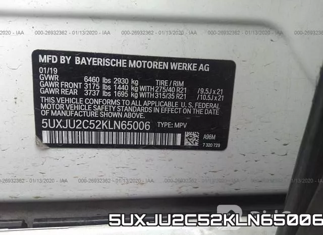 5UXJU2C52KLN65006 фото 10