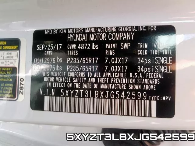 5XYZT3LBXJG542599 фото 2