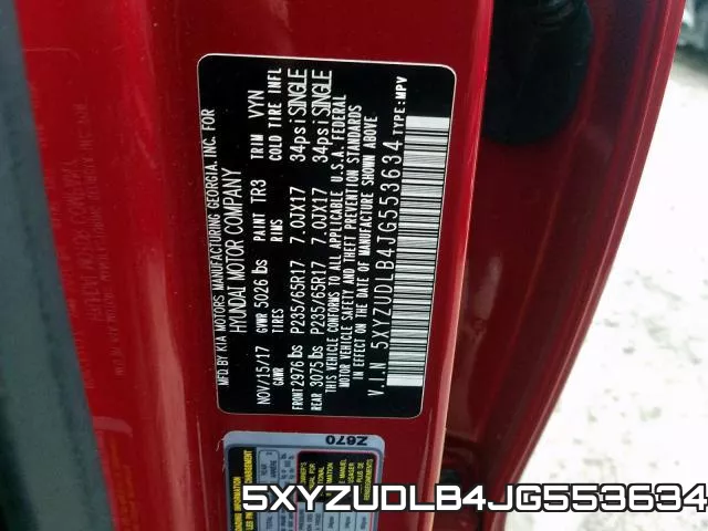 5XYZUDLB4JG553634 фото 2