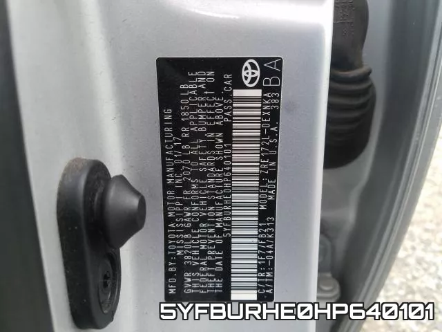 5YFBURHE0HP640101 фото 2