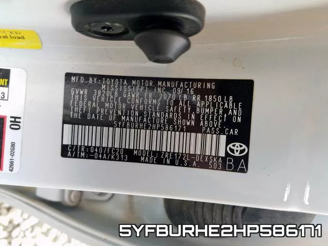 5YFBURHE2HP586171 фото 2