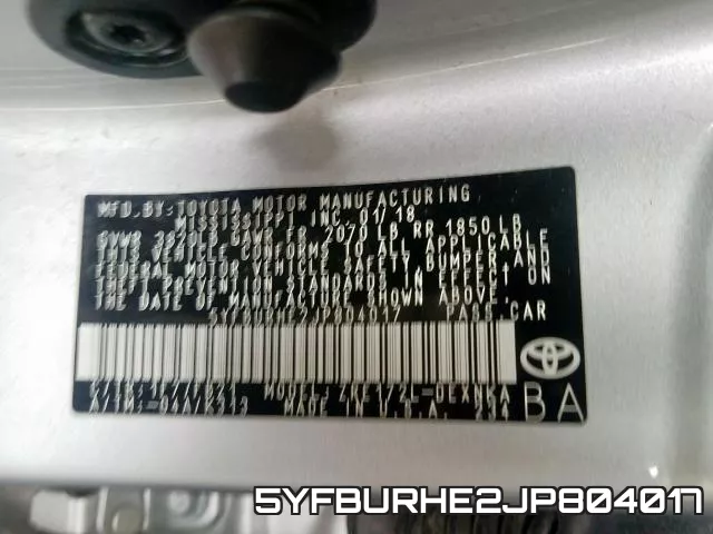 5YFBURHE2JP804017 фото 2