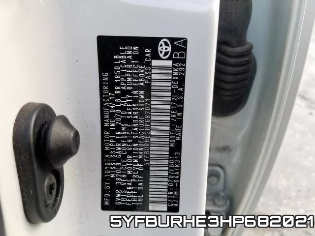 5YFBURHE3HP682021 фото 2