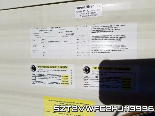 5ZT2VWFC2HJ113936 фото 2