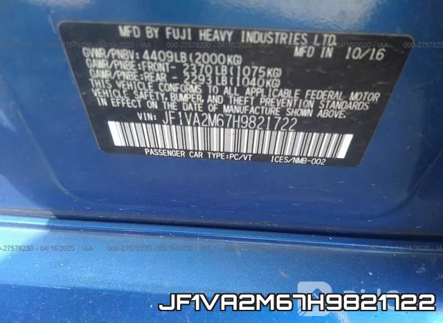 JF1VA2M67H9821722 фото 10