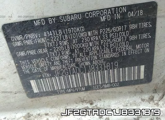 JF2GTADC1J8331819 фото 10
