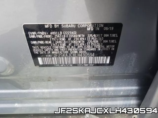 JF2SKAJCXLH430594 фото 2