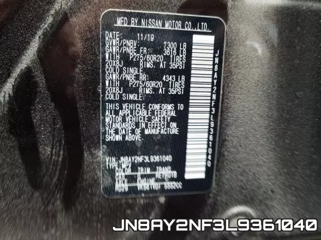 JN8AY2NF3L9361040 фото 2