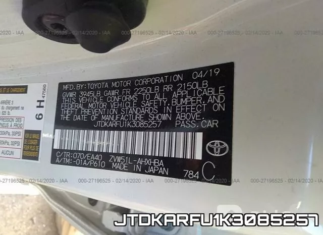 JTDKARFU1K3085257 фото 10