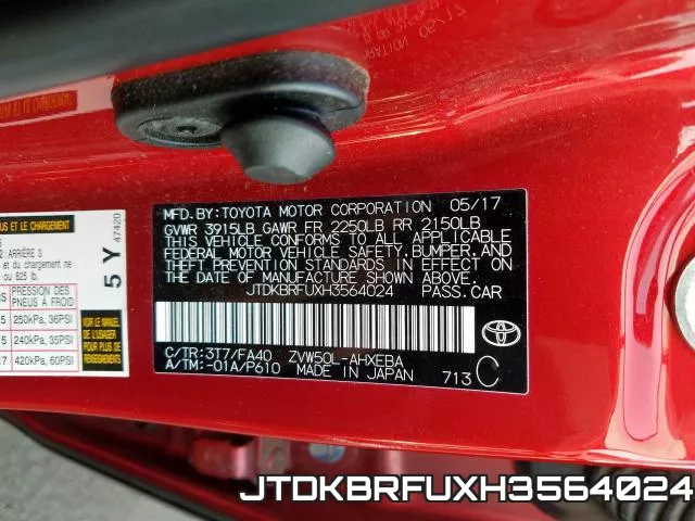 JTDKBRFUXH3564024 фото 2