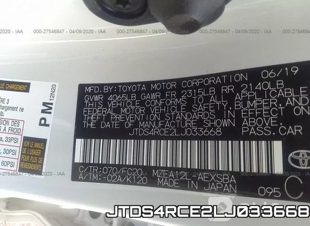JTDS4RCE2LJ033668 фото 10