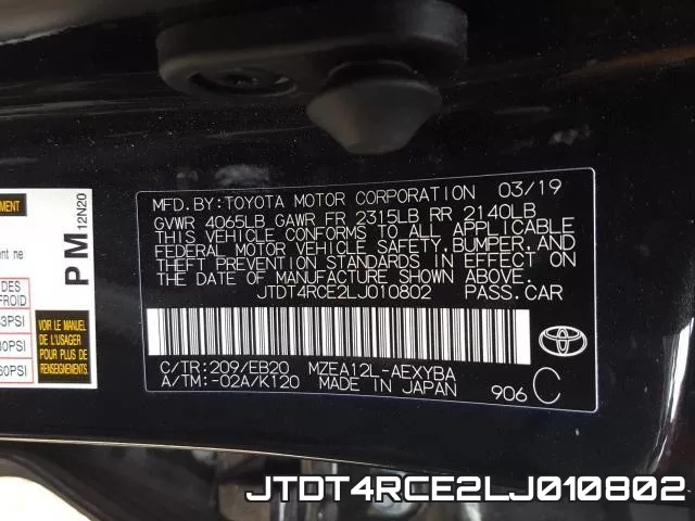 JTDT4RCE2LJ010802 фото 2
