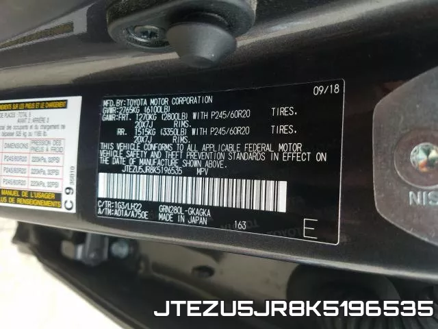 JTEZU5JR8K5196535 фото 2