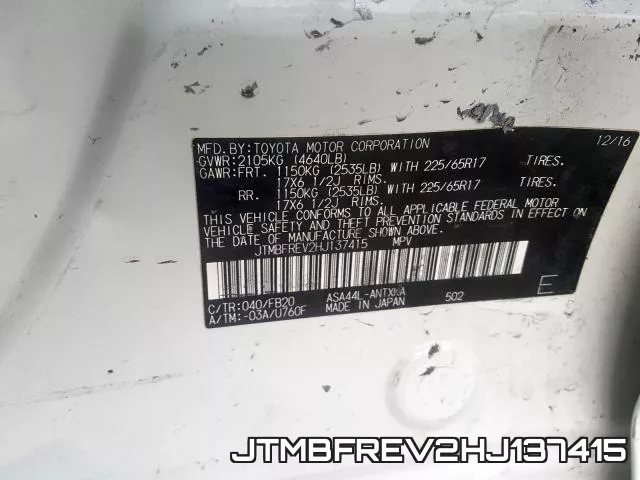 JTMBFREV2HJ137415 фото 2