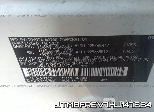 JTMBFREV7HJ147664 фото 10