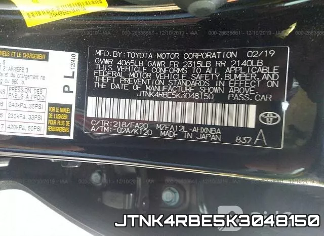 JTNK4RBE5K3048150 фото 10